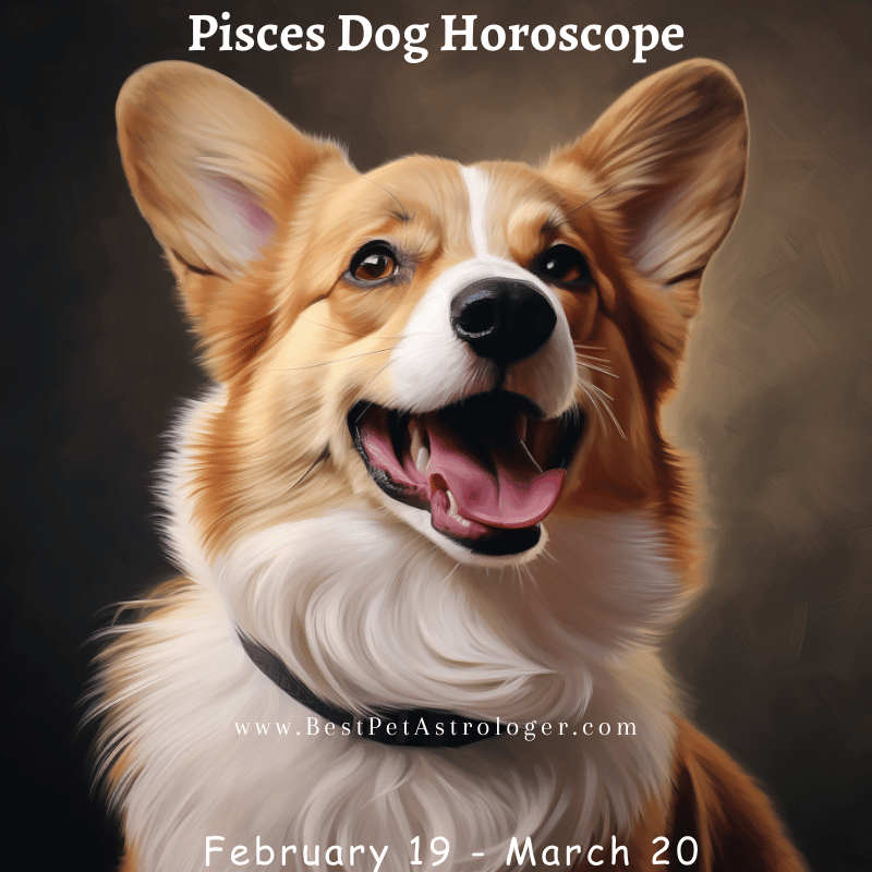 Pisces dog horoscope – a joyful, affectionate dog with its tongue out, embodying Pisces' playful and compassionate nature