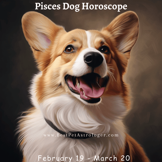 Pisces dog horoscope – a joyful, affectionate dog with its tongue out, embodying Pisces' playful and compassionate nature